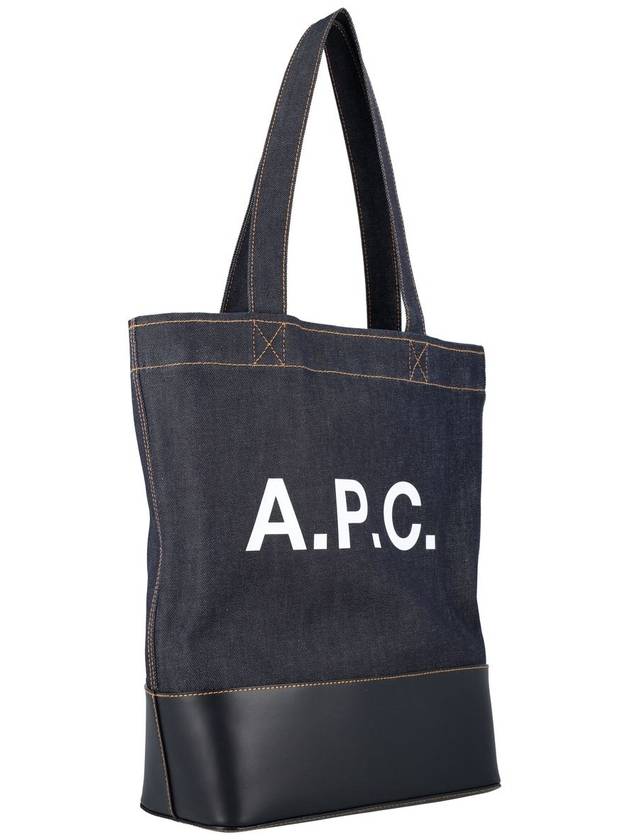 Logo Denim Axelle Tote Bag Navy - A.P.C. - BALAAN 3