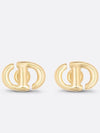 CD Navy Stud Metal Earrings Pink Gold Finish - DIOR - BALAAN 2