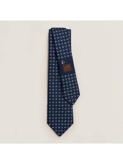 Boucle H Neck Tie Marine - HERMES - BALAAN 2