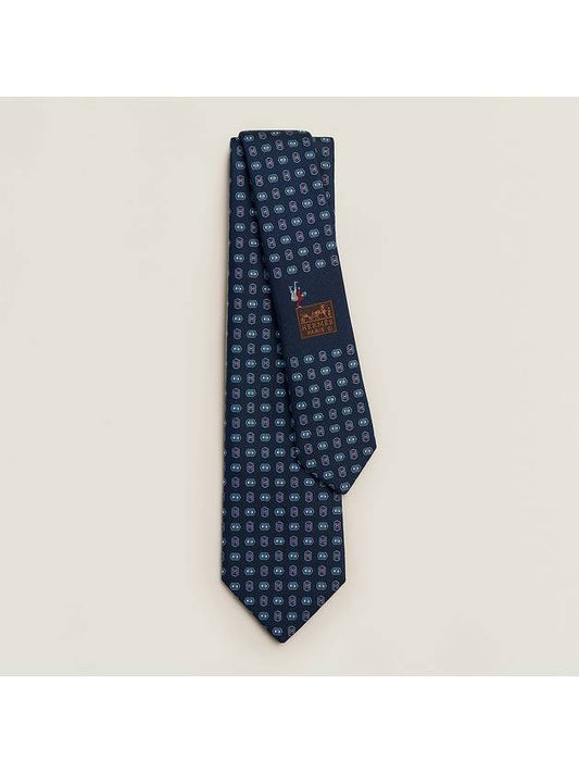 7CM BOUCLE H Tie Navy H339358T 02 - HERMES - BALAAN 1