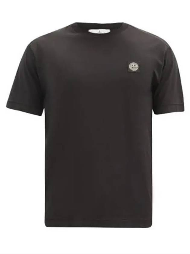 Logo Patch Short Sleeve T-Shirt Black - STONE ISLAND - BALAAN 2