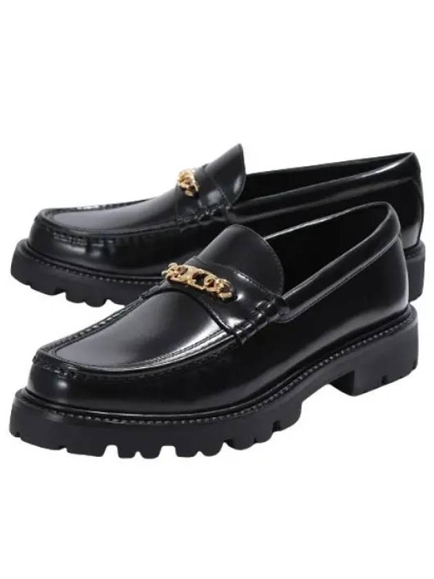 Triomphe Magaret Chain Chunky Leather Loafers Black - CELINE - BALAAN 2