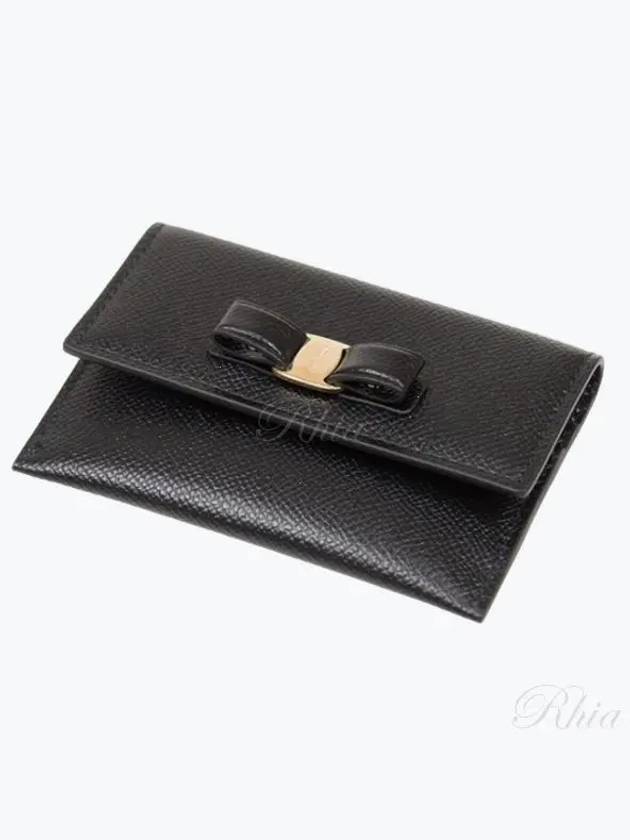 Vara Bow Card Walletr Black - SALVATORE FERRAGAMO - BALAAN 2