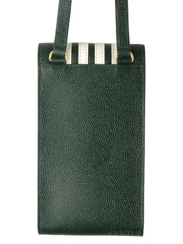 4-Bar Stripe Phone Holder Cross Bag Dark Green - THOM BROWNE - BALAAN 4