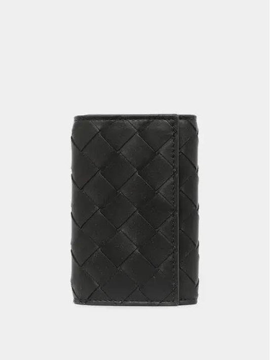 Intrecciato Leather Key Holder Black - BOTTEGA VENETA - BALAAN 2