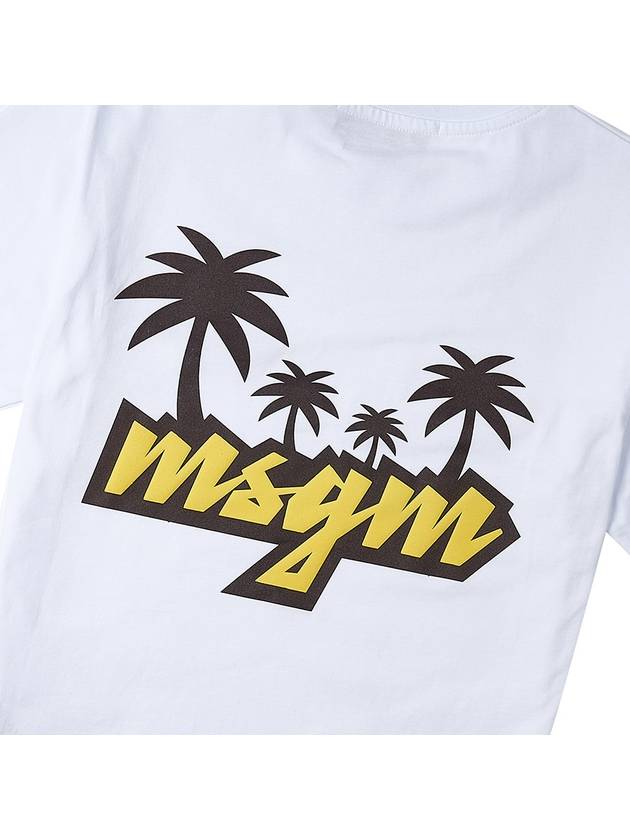 Tropical Logo Cotton Short Sleeve T-Shirt White - MSGM - BALAAN 9