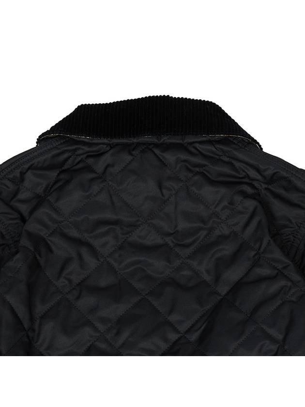 Kids Corduroy Collar Diamond Quilted Jacket Black - BURBERRY - BALAAN 7