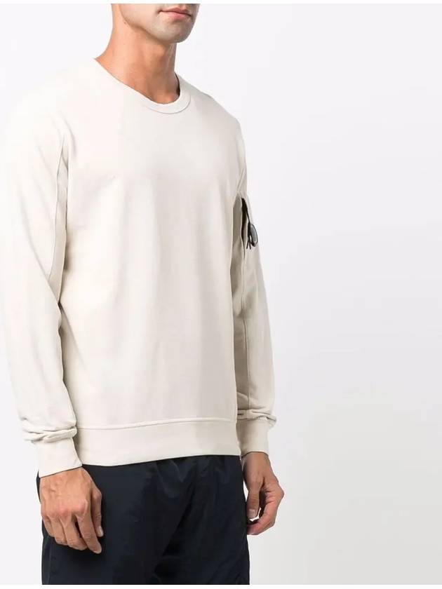 Men's Light Fleece Lens Wappen Sweatshirt White - CP COMPANY - BALAAN 5