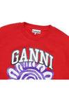 Print Organic Cotton Sweatshirt Red - GANNI - BALAAN 4