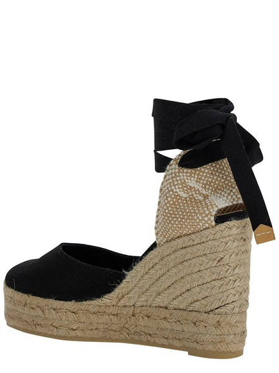 'Carina' Beige And Black Espadrille Wedge In Cotton And Rafia Woman - CASTANER - BALAAN 2