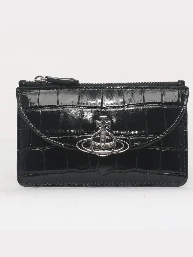 Embossed Half Moon Card Wallet Black - VIVIENNE WESTWOOD - BALAAN 2