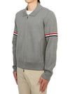 RWB arm banding Milanese stitch collar zip-up jacket gray - THOM BROWNE - BALAAN.