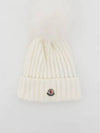 Patch Logo Pom Wool Women s Beanie 3B00027 M1131 034 - MONCLER - BALAAN 1