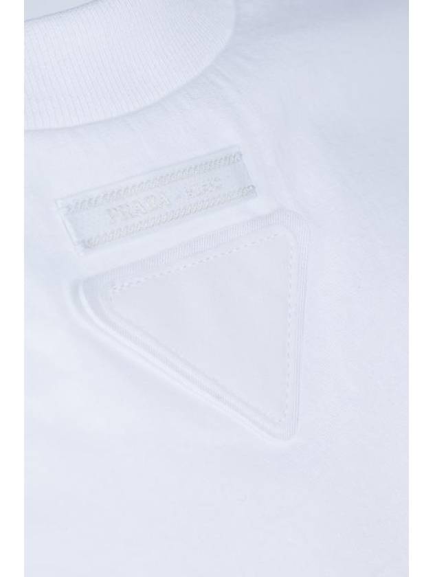 Patch Logo Cotton Short Sleeve T-Shirt White - PRADA - BALAAN 4