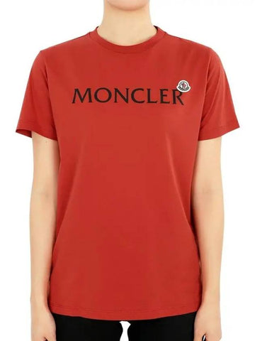 Kids lettering logo wappen short sleeve dark red 8C00003 89AFV 365 12 14A adult wearable - MONCLER - BALAAN 1