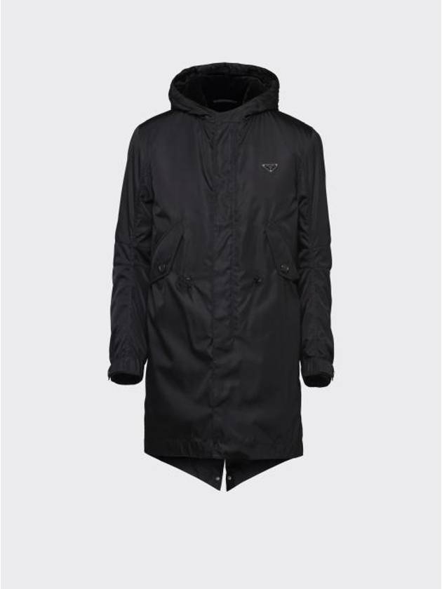 Triangle Logo Patch Re-Nylon Parka Black - PRADA - BALAAN 2