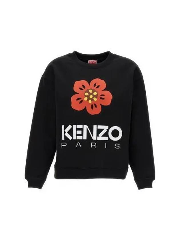 Boke Flower Logo Cotton Sweatshirt Black - KENZO - BALAAN 2