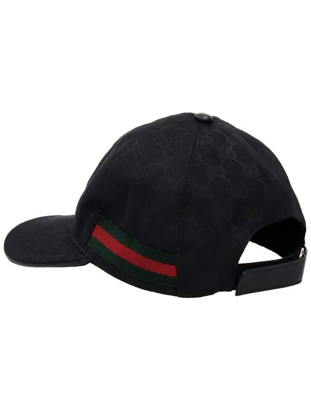 Original GG Web Supreme Canvas Baseball Ball Cap Black - GUCCI - BALAAN 4