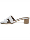 Oasis Calfskin Slipper Heels Blanc - HERMES - BALAAN 4