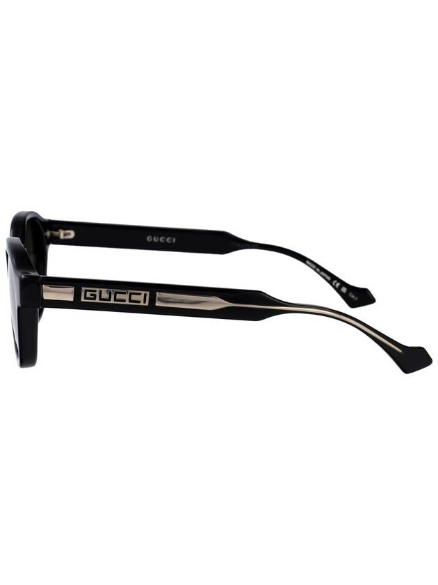 Lettering Round Frame Sunglasses Black - GUCCI - BALAAN 4