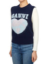 Logo Heart Gilet Vest Navy - GANNI - BALAAN 3