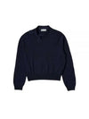 Tie Neck Knit Top Navy - MARGARET HOWELL - BALAAN 2