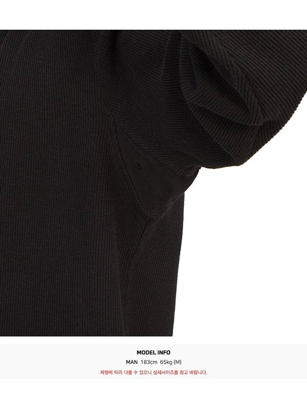 Compass Badge Crew Neck Ribbed Cotton Knit Top Black - STONE ISLAND - BALAAN 8