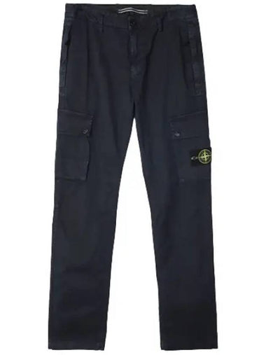 Old Effect Stretch Broken Twill Cotton Cargo Pants Slim Fit - STONE ISLAND - BALAAN 1