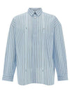 La Chemise Manches Longues Striped Cotton Long Sleeve Shirt Blue - JACQUEMUS - BALAAN 1