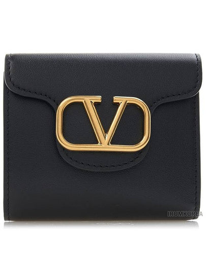 V Logo Half Wallet Black - VALENTINO - BALAAN 2