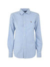 Pony Classic Fit Long Sleeve Shirt Blue - POLO RALPH LAUREN - BALAAN.