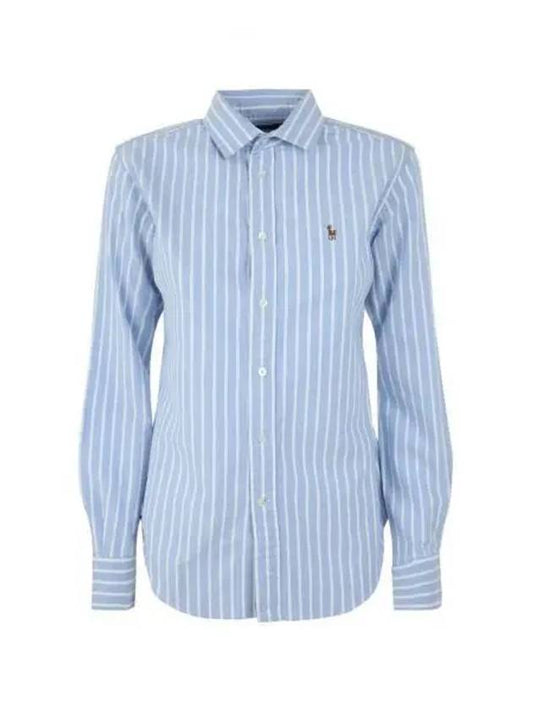 Pony Classic Fit Long Sleeve Shirt Blue - POLO RALPH LAUREN - BALAAN.