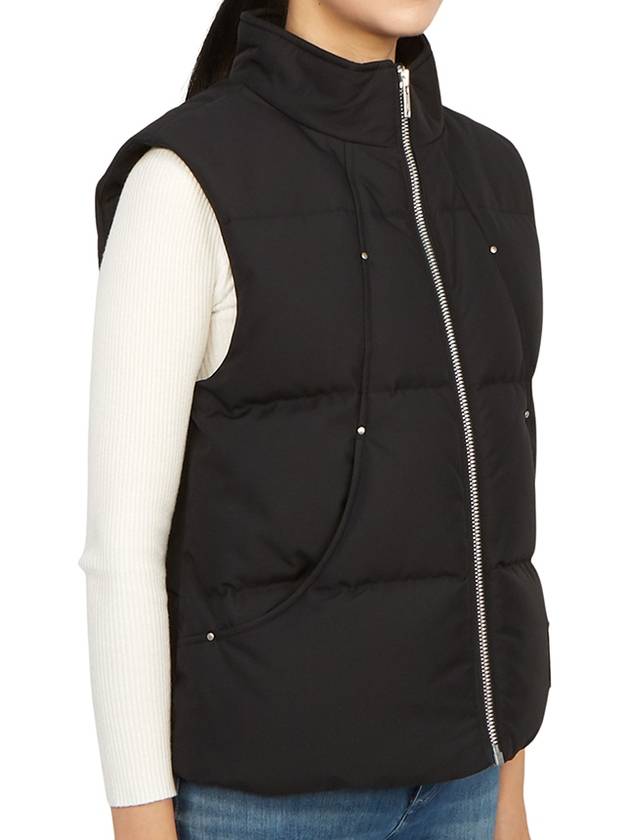 Women's Logo Patch Zipper Padded Vest Black - MOOSE KNUCKLES - BALAAN 5