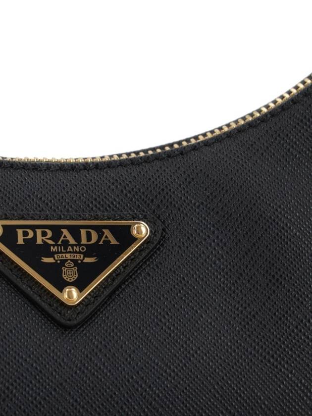 Re-Edition Saffiano Leather Mini Shoulder Bag Black - PRADA - BALAAN 4