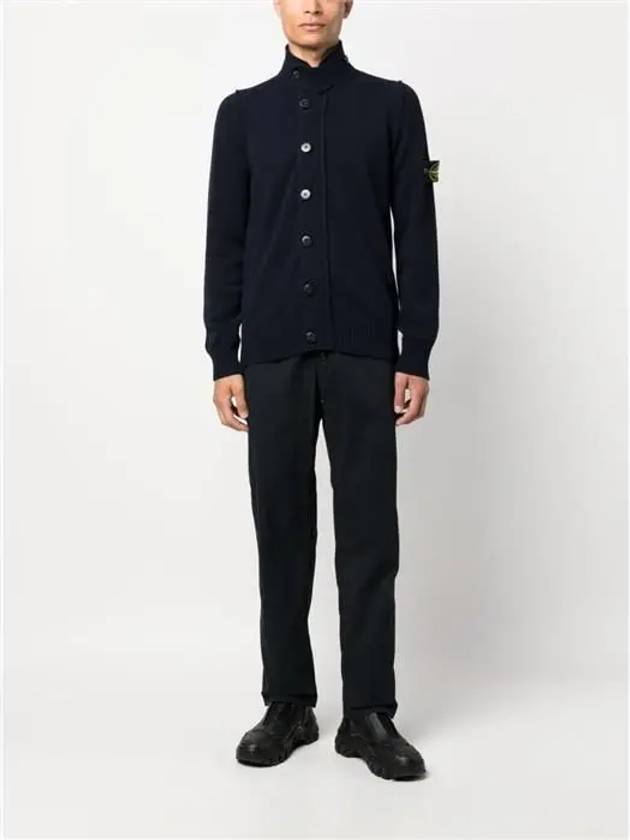 Wappen High Neck Button Up Wool Cardigan Navy - STONE ISLAND - BALAAN 9