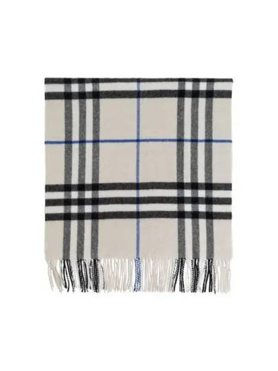 Check White Cashmere Scarf Lichen - BURBERRY - BALAAN 2