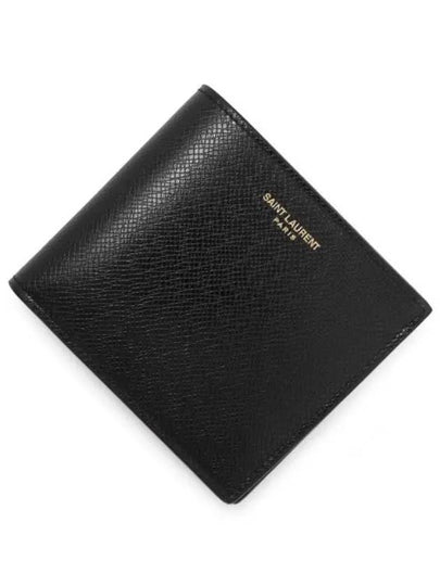 East West Coating Leather Half Wallet Black - SAINT LAURENT - BALAAN 2