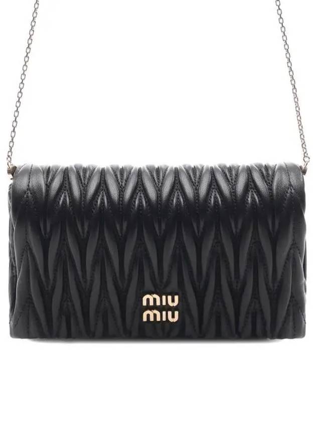 Matelassé Chain Nappa Leather Mini Shoulder Bag Black - MIU MIU - BALAAN 2