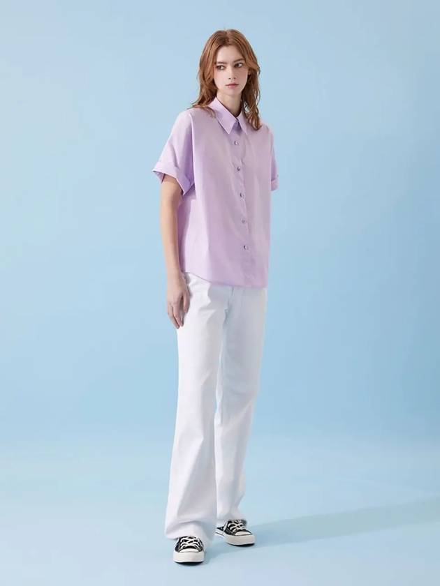 French sleeve cotton short sleeve shirt violet VL230 - VOYONN - BALAAN 7