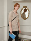 Two Tone Twisted Knit ShirtW Beige - KINETO - BALAAN 1