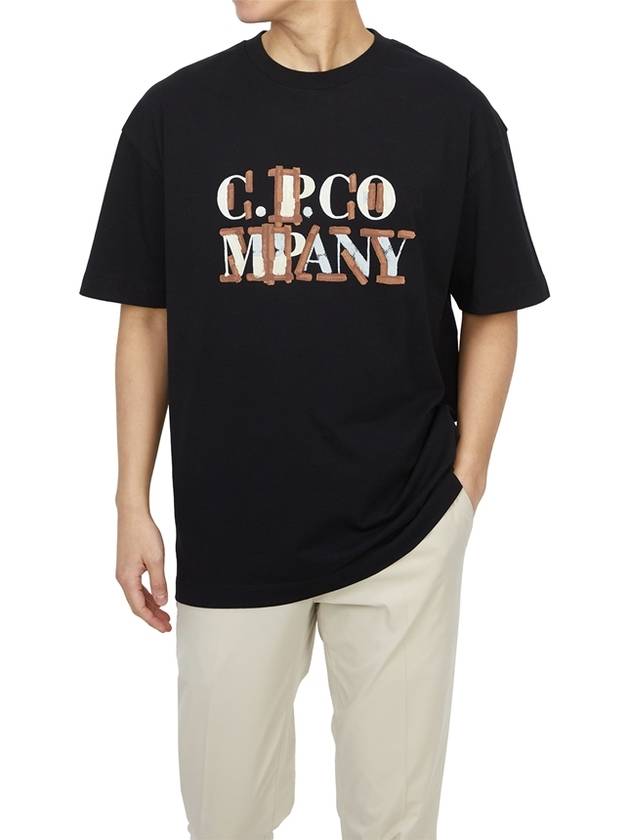 Logo Short Sleeve T-Shirt Black - CP COMPANY - BALAAN 5