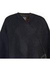 Check Reversible Wool Cape Black - BURBERRY - BALAAN 5