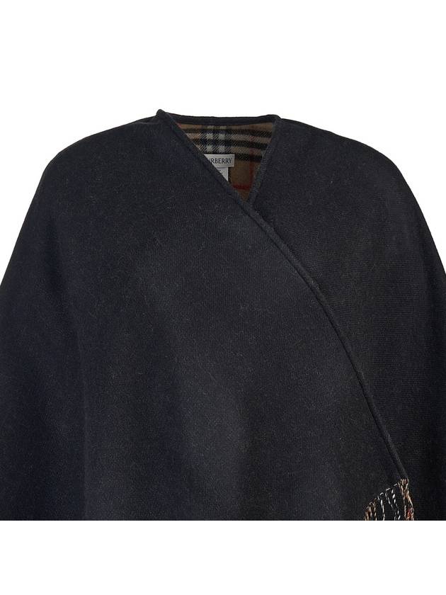 Check Reversible Wool Cape Black - BURBERRY - BALAAN 5