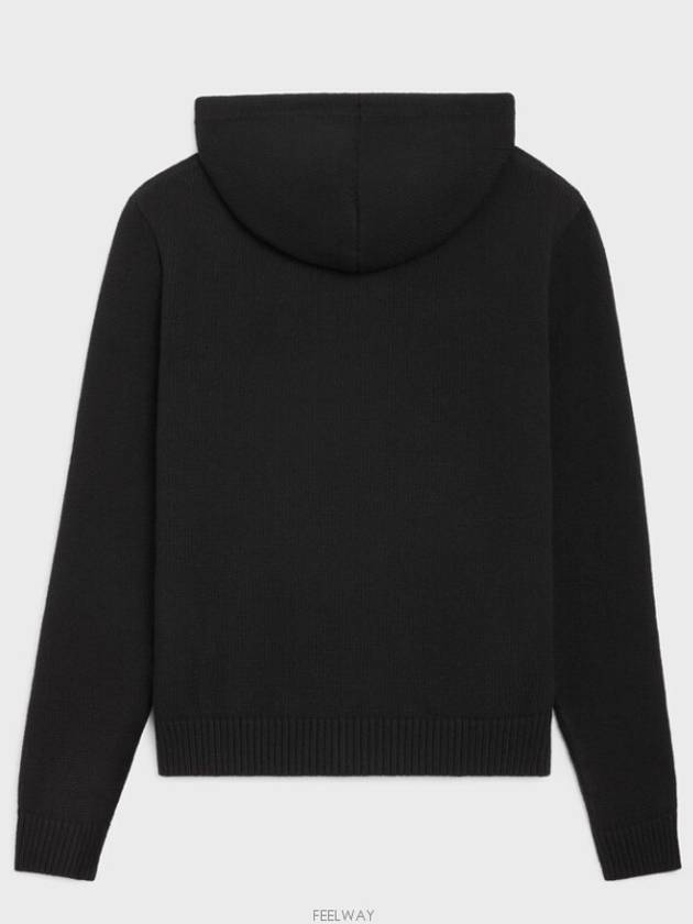 Triomphe Wool Zip-Up Hoodie Black - CELINE - BALAAN 3