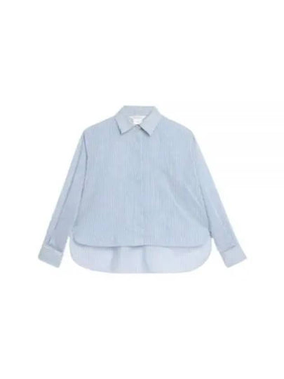 Vertigo Striped Cotton Shirt White Blue - MAX MARA - BALAAN 2