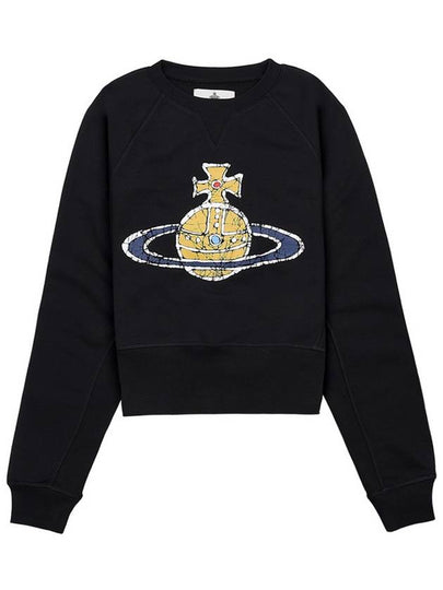 Logo Print Cotton Sweatshirt Black - VIVIENNE WESTWOOD - BALAAN 2