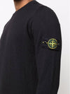 Wappen Patch Crew Neck Knit Top Black - STONE ISLAND - BALAAN 7