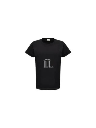 Men's Small Logo Short Sleeve T-Shirt Black - SAINT LAURENT - BALAAN 2