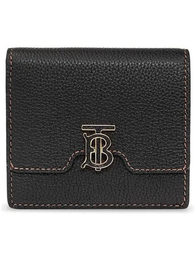 TB Grainy Leather Half Wallet Black - BURBERRY - BALAAN 3