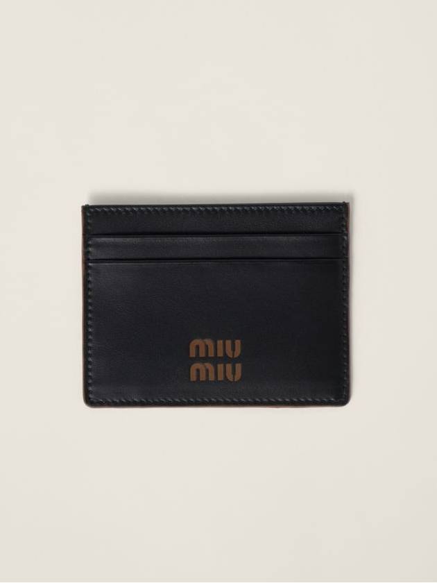 Leather Card Wallet Black - MIU MIU - BALAAN 2